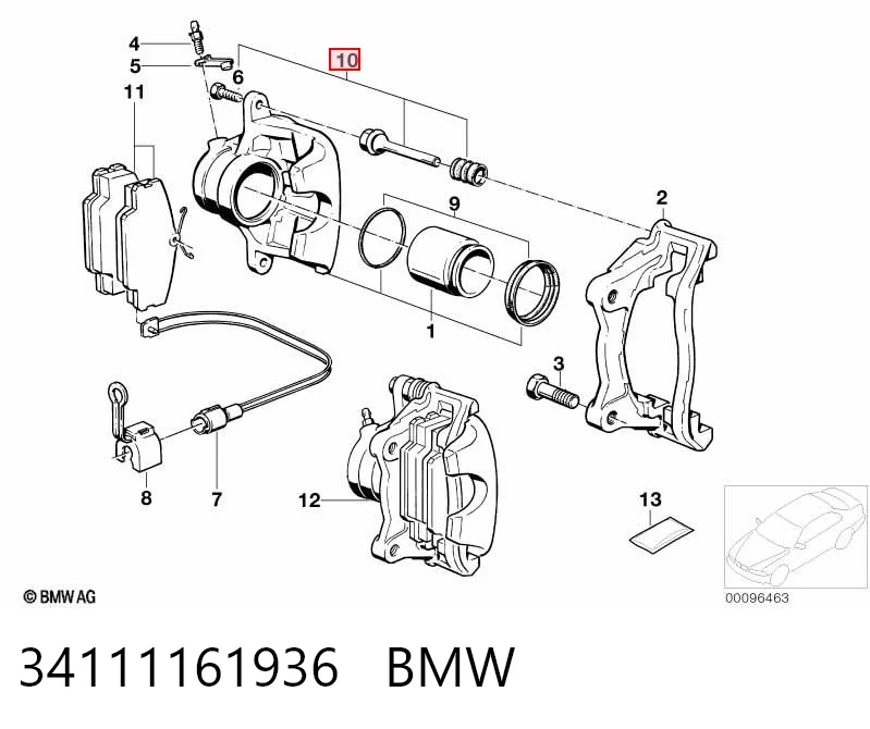 34111161936 BMW Ремкомплект гальмівної системи