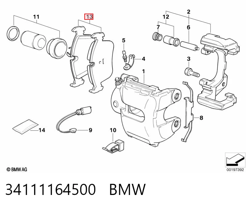 34111164500 BMW Передні гальмівні колодки