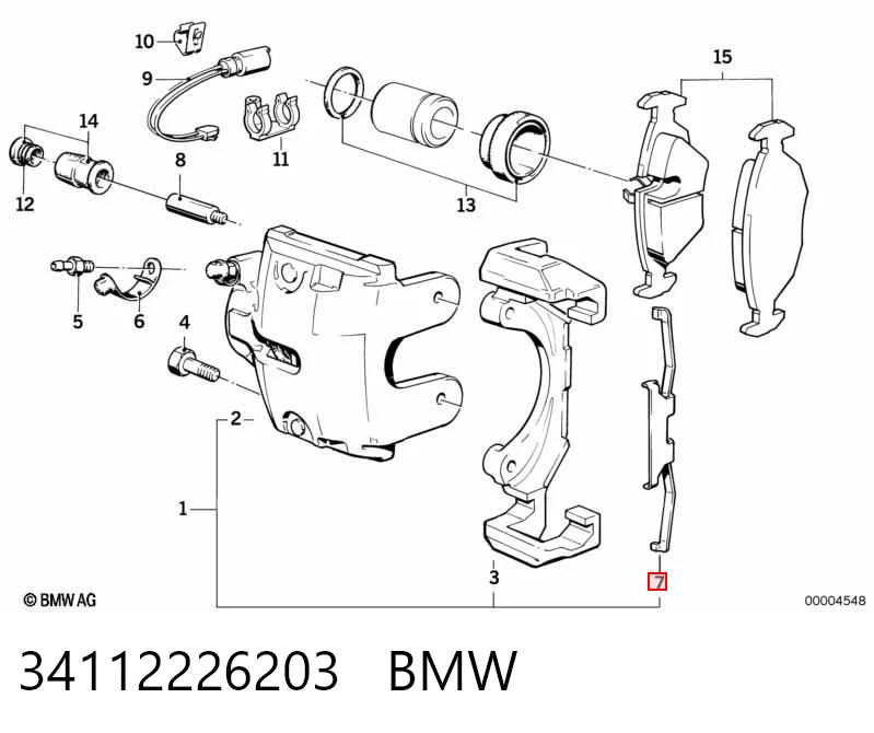 34112226203 BMW Комплект пружинок кріплення дискових колодок, передніх