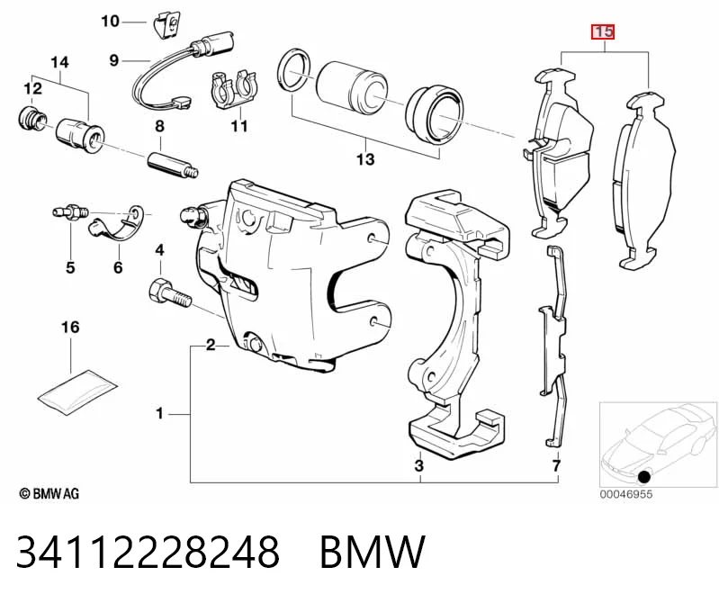 34112228248 BMW Передні гальмівні колодки