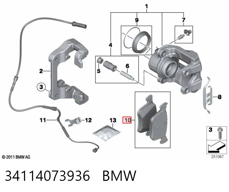 34114073936 BMW Передні гальмівні колодки
