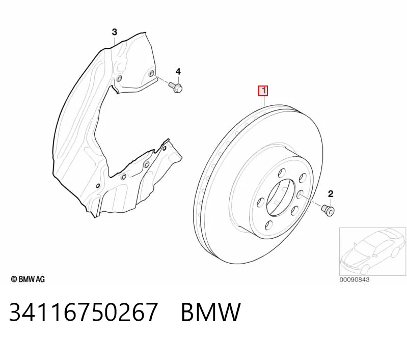 34116750267 BMW Гальмо дискове переднє
