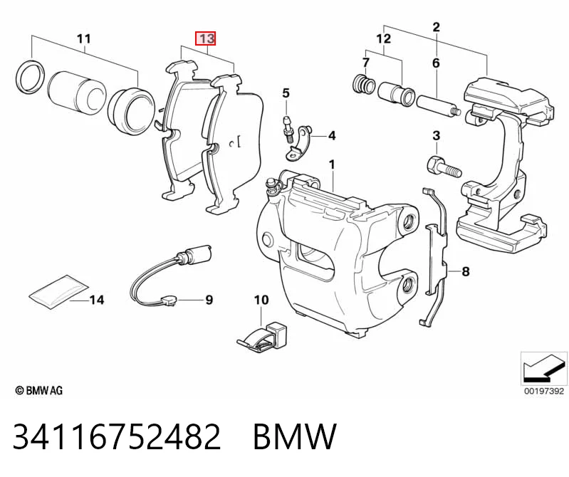 34116752482 BMW Передні гальмівні колодки