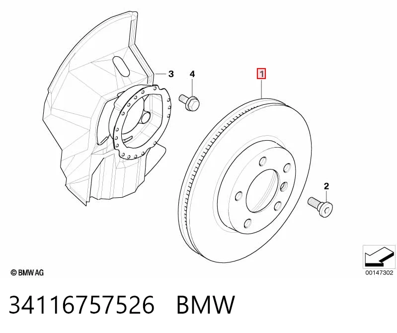 34116757526 BMW Гальмо дискове переднє