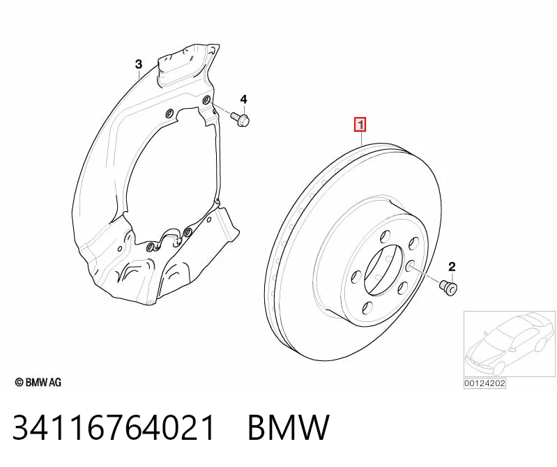 34116764021 BMW Гальмо дискове переднє