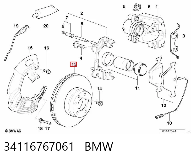 34116767061 BMW Гальмо дискове переднє