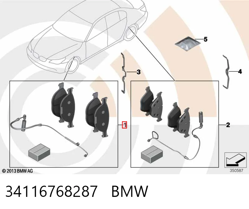 34116768287 BMW Передні гальмівні колодки