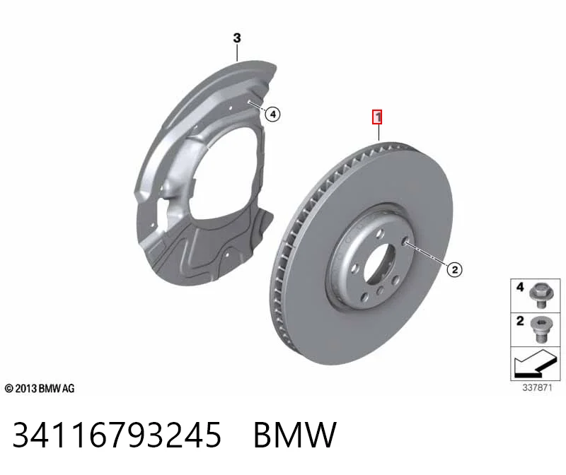 34116793245 BMW Гальмо дискове переднє
