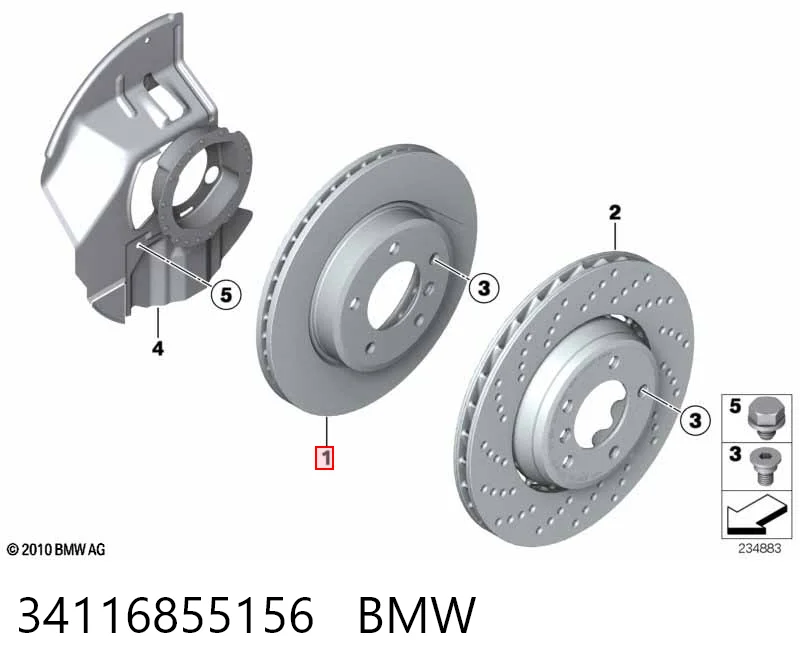 34116855156 BMW Гальмо дискове переднє