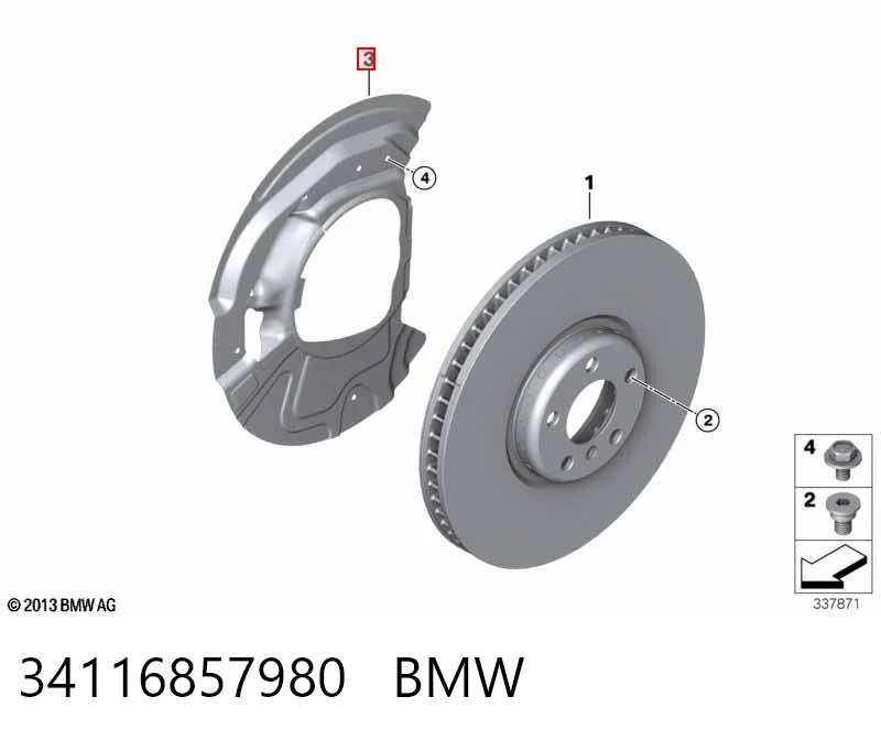 34116857980 BMW Захист гальмівного диска, переднього, правого