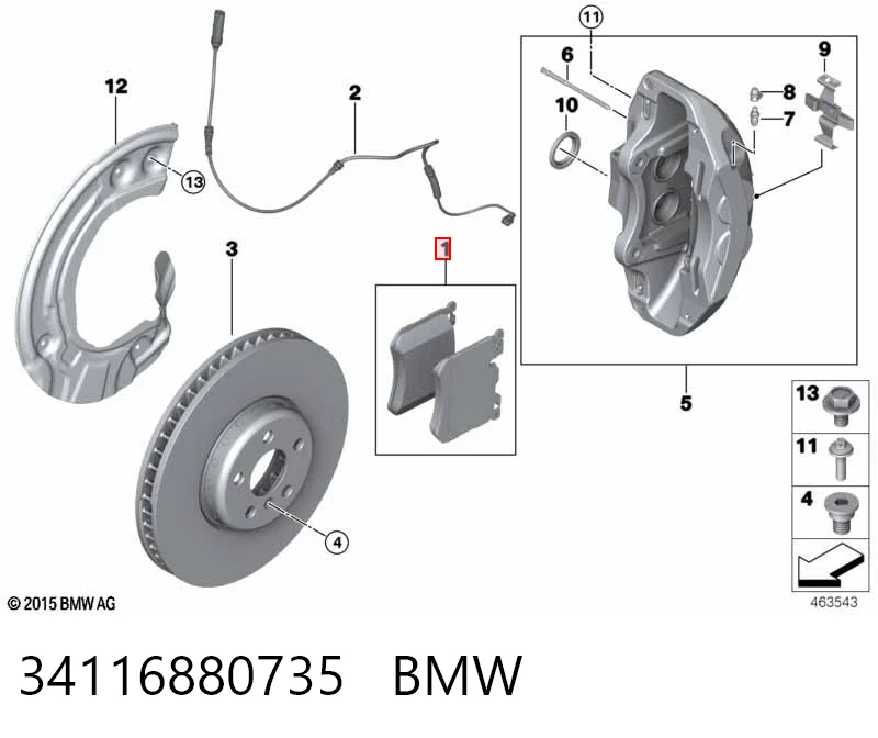 34116880735 BMW Передні гальмівні колодки