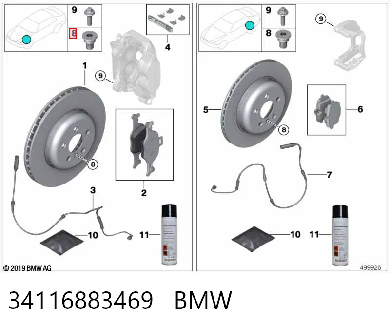 34116883469 BMW Передні гальмівні колодки