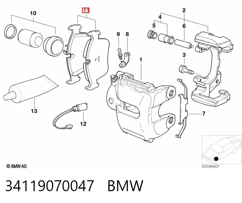 34119070047 BMW Передні гальмівні колодки