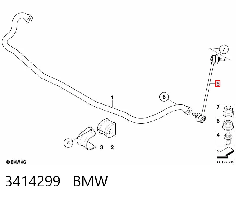 3414299 BMW Яйця стабілізатора переднього