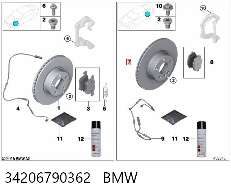 34206790362 BMW Дискові гальма