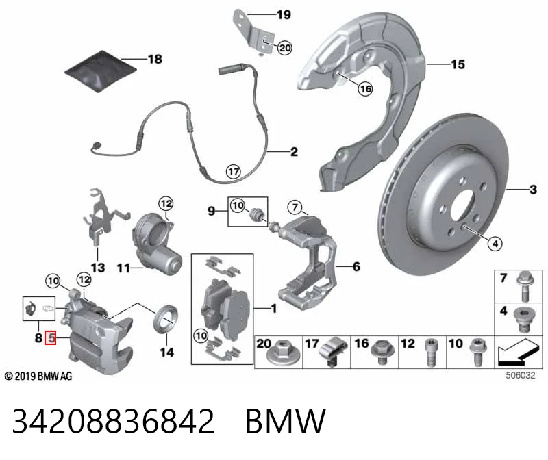 34206894080 BMW Супорт гальмівний задній правий