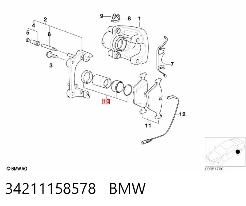 Купити Ремкомплект супорту BMW 3  E46