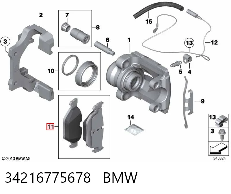 34216775678 BMW Колодки гальмівні задні, дискові