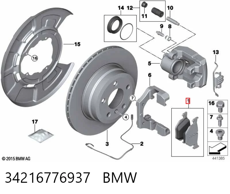 34216776937 BMW Колодки гальмівні задні, дискові