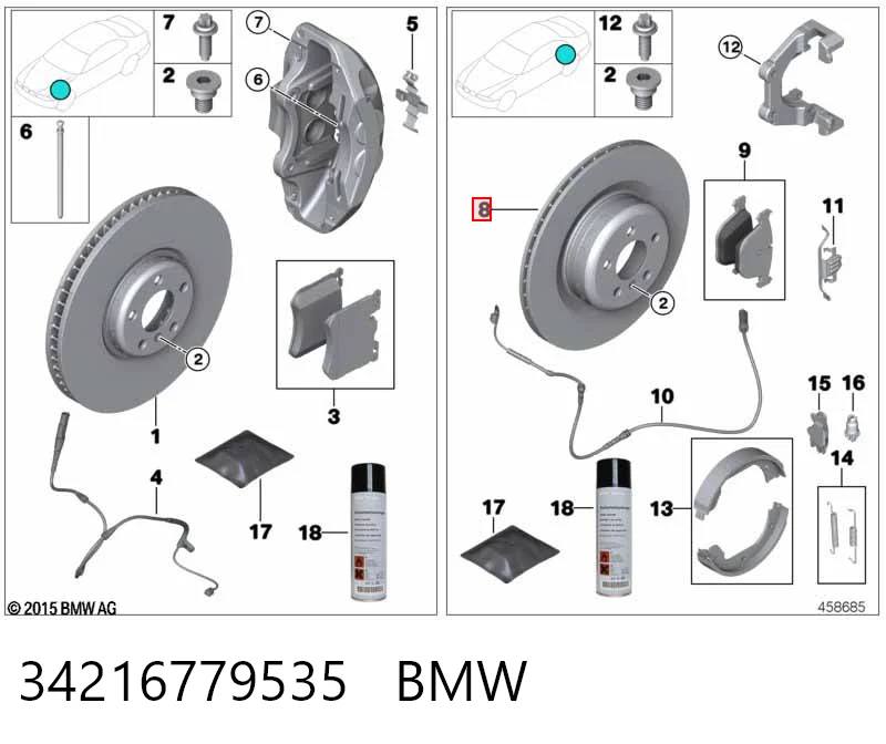 34216779535 BMW Дискові гальма