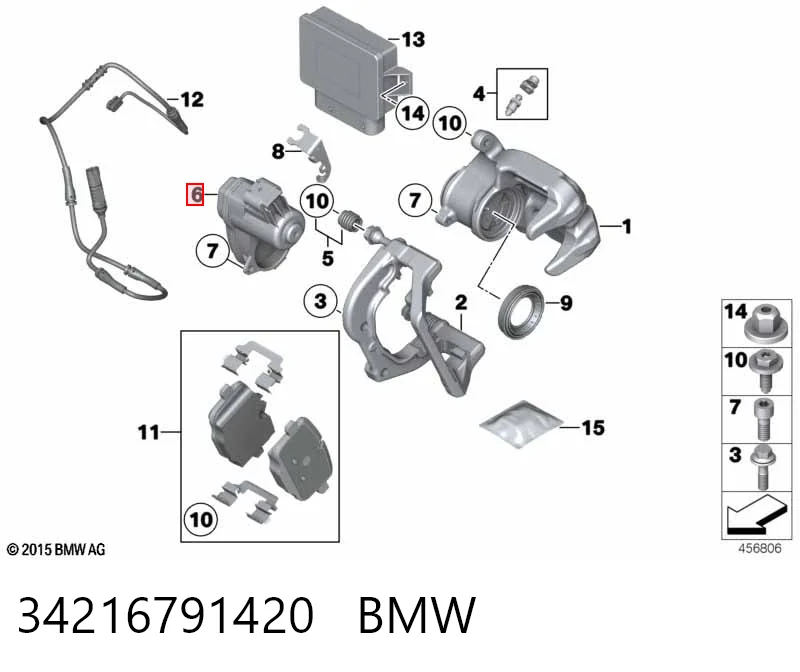 34216791420 BMW Мотор приводу гальмівного супорта заднього стояночної системи
