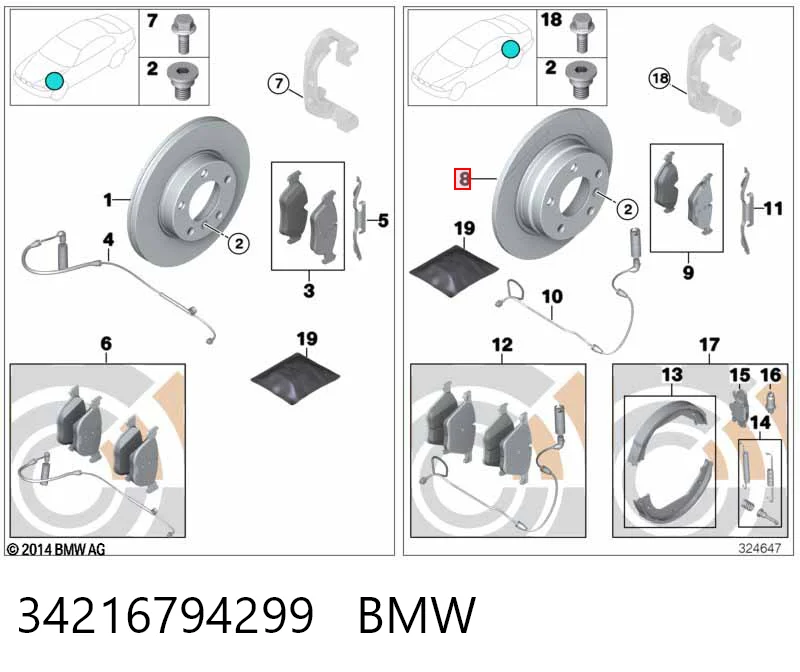 34216794299 BMW Дискові гальма
