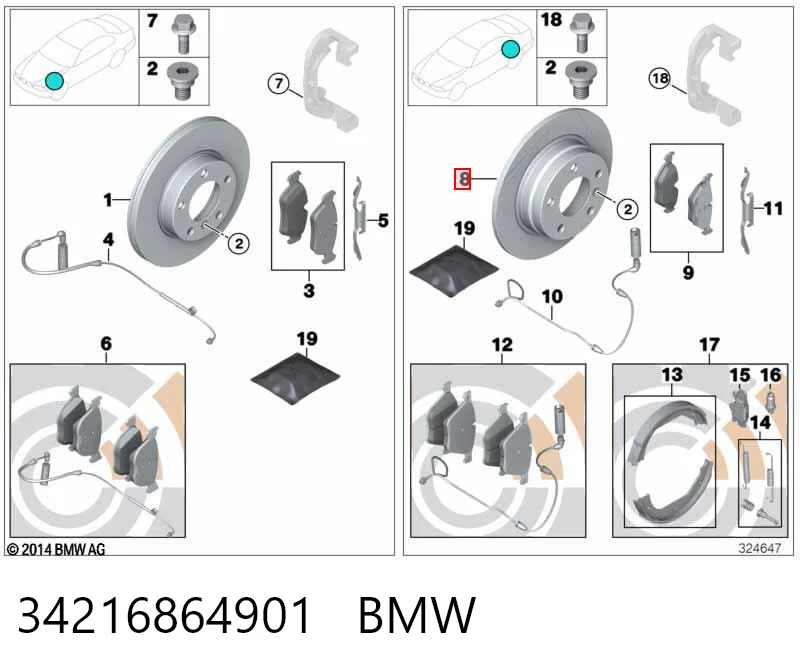 34216864901 BMW Дискові гальма