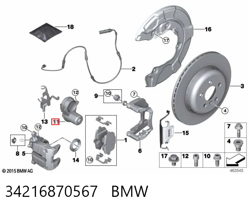 34216870567 BMW Мотор приводу гальмівного супорта заднього стояночної системи