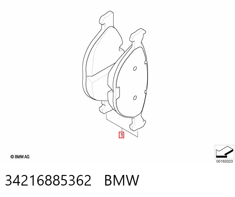34216885362 BMW Колодки гальмівні задні, дискові
