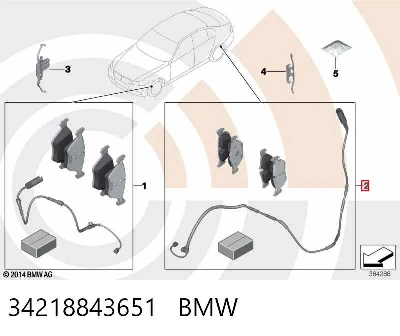34218843651 BMW Колодки гальмівні задні, дискові