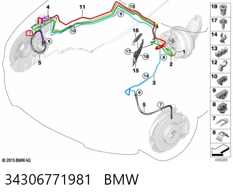 34306771981 BMW Скоба кріплення гальмівного шлангу
