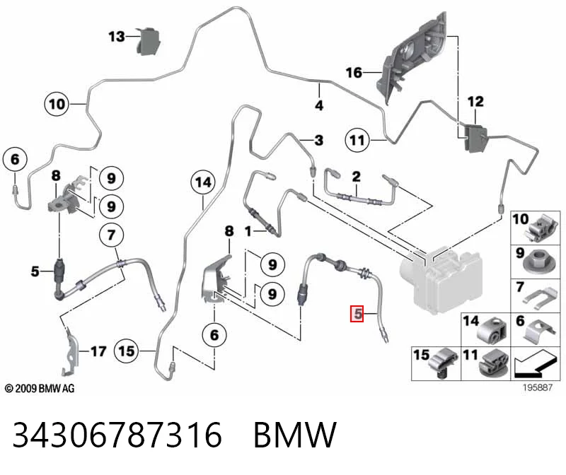Шланг гальмівний передній BMW X1 