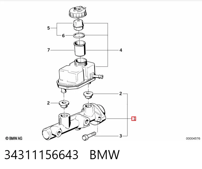 34311156643 BMW Циліндр гальмівний, головний