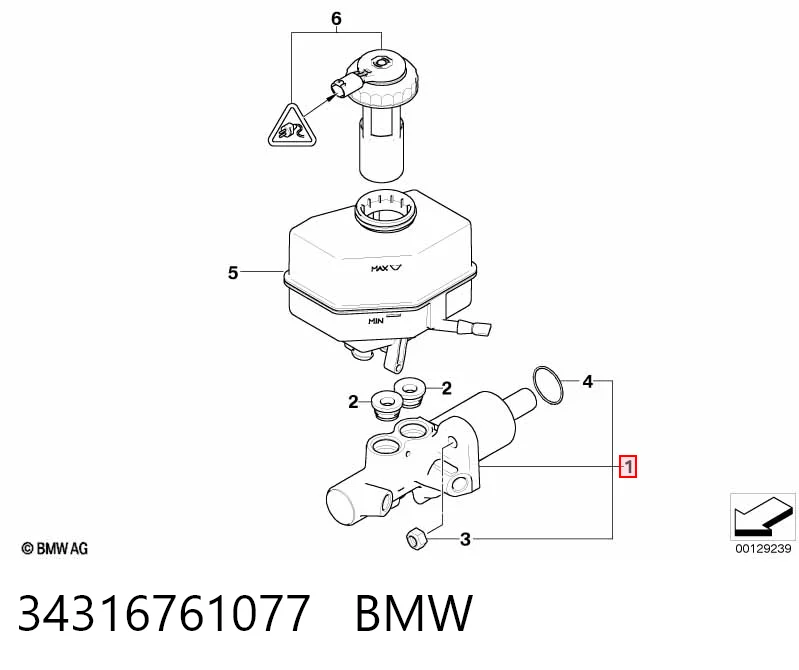 Циліндр гальмівний, головний на BMW 5  E61