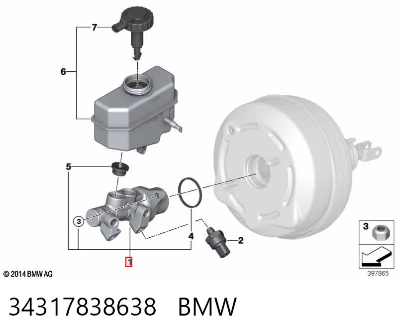 34317838638 BMW Циліндр гальмівний, головний