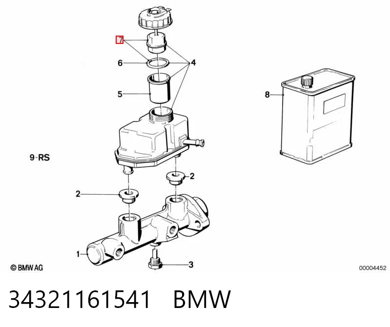 34321161541 BMW Кришка бачка головного гальмівного циліндру