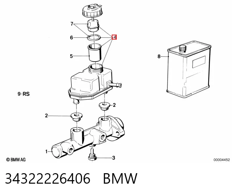 Бачок головного гальмівного циліндру на BMW 5  E34