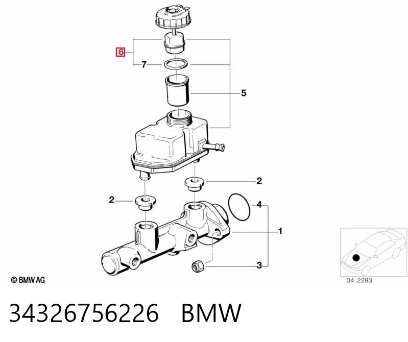34326756226 BMW Кришка бачка головного гальмівного циліндра