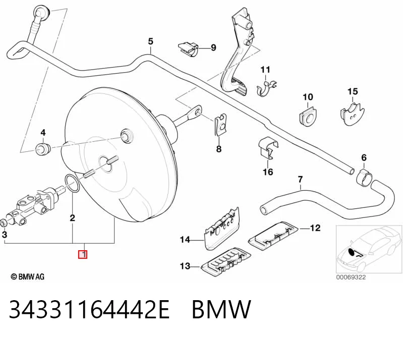 Вакуумний підсилювач гальм BMW 3 