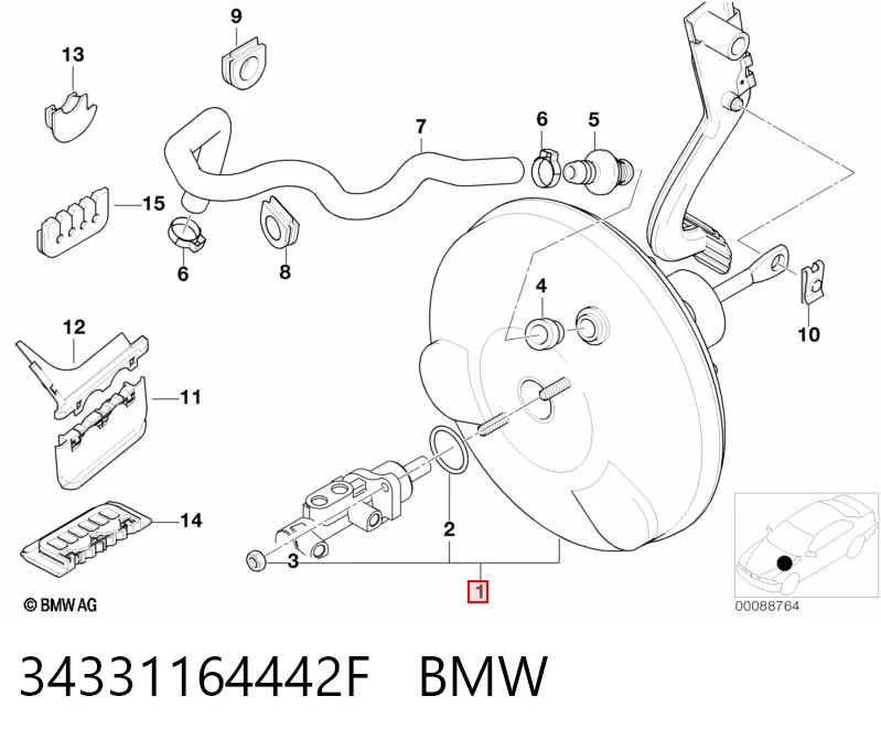 Підсилювач гальм вакуумний на BMW 3  E46