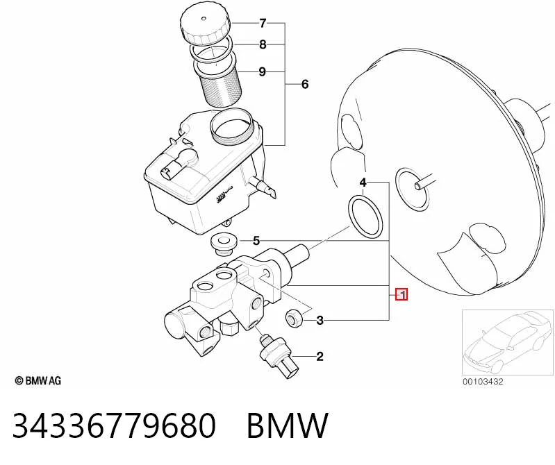 34336779680 BMW Циліндр гальмівний, головний