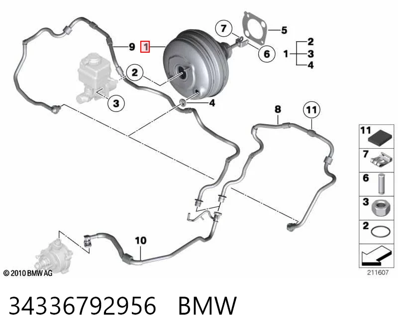 Підсилювач гальм вакуумний на BMW 5  F10