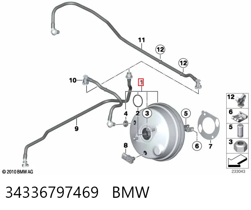 Підсилювач гальм вакуумний на BMW X3  F25
