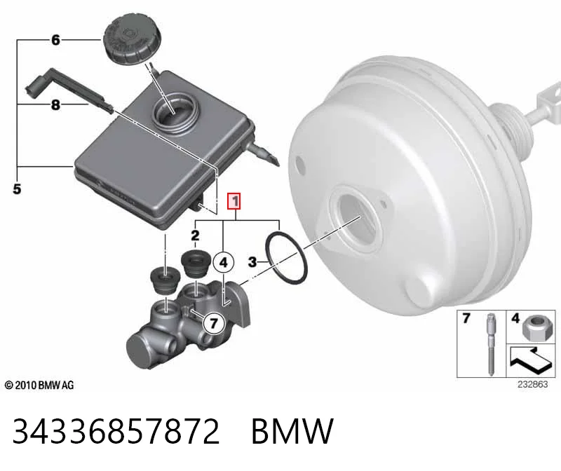 34336857872 BMW Циліндр гальмівний, головний