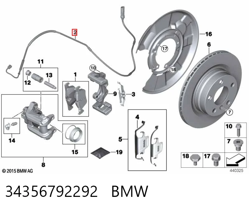 34356792292 BMW Датчик зносу гальмівних колодок, задній