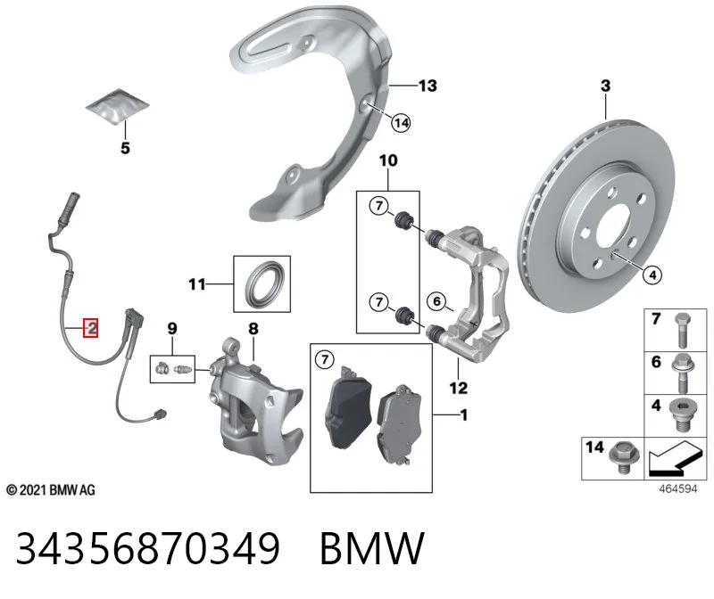 34356870349 BMW Сенсор зносу