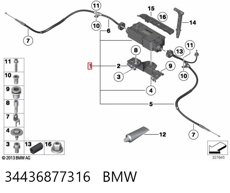 34436877316 BMW Електро мотор ручника