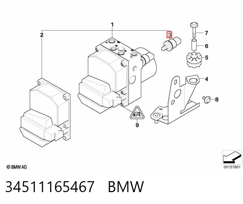 34511165467 BMW Датчик тиску гальмівної рідини