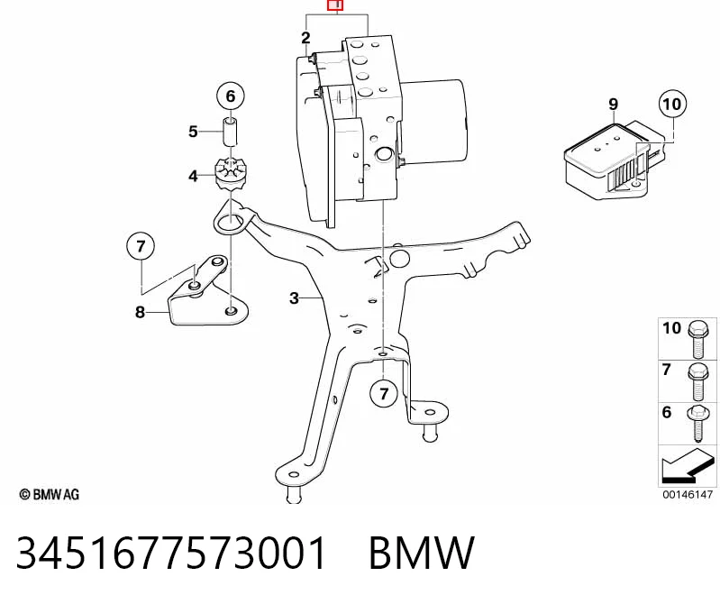 Блок АБС гідравлічний BMW 5 універсал (E61) (2003 - 2009) ціна, від 88.69 USD