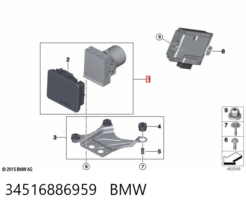 Блок АБС гідравлічний BMW 34511543552 ціна, від 253.58 USD